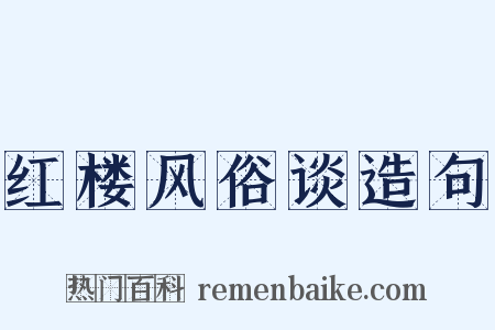 红楼风俗谈造句是什么意思的图片